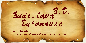 Budislava Dulanović vizit kartica